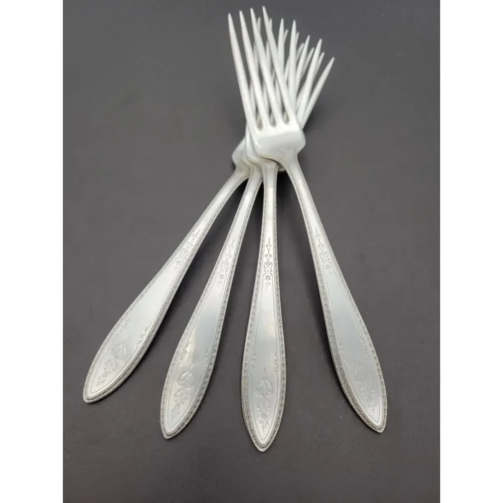 1847 Rogers Bros ARGOSY Set 4 Dinner FORK Silver Plate 1926 Flatware